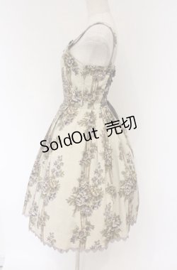 画像2: Innocent World / ストライプロココローズジャンパースカート M(94cm丈) 生成り×ラベンダー O-26-04-10-050-IW-OP-IG-OS