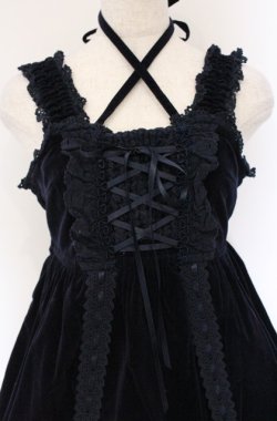 画像2: BABY,THE STARS SHINE BRIGHT / 別珍ベビードールジャンパースカート＆プリンセスドロップヘッドドレスセット  コン O-26-04-10-054-BA-OP-OW-OS