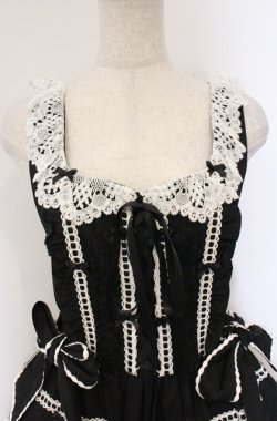 画像2: BABY,THE STARS SHINE BRIGHT / Maison de Petite Rubanジャンパースカート  クロ×シロ O-26-04-10-056-BA-OP-OW-OS