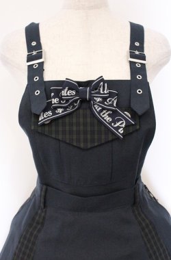 画像2: ALICE and the PIRATES / クリスのもこもこワッペンサロペットスカート  コン×グリーン O-26-04-10-058-PA-OP-OW-OS