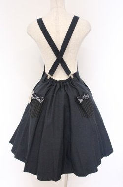 画像4: ALICE and the PIRATES / クリスのもこもこワッペンサロペットスカート  コン×グリーン O-26-04-10-058-PA-OP-OW-OS