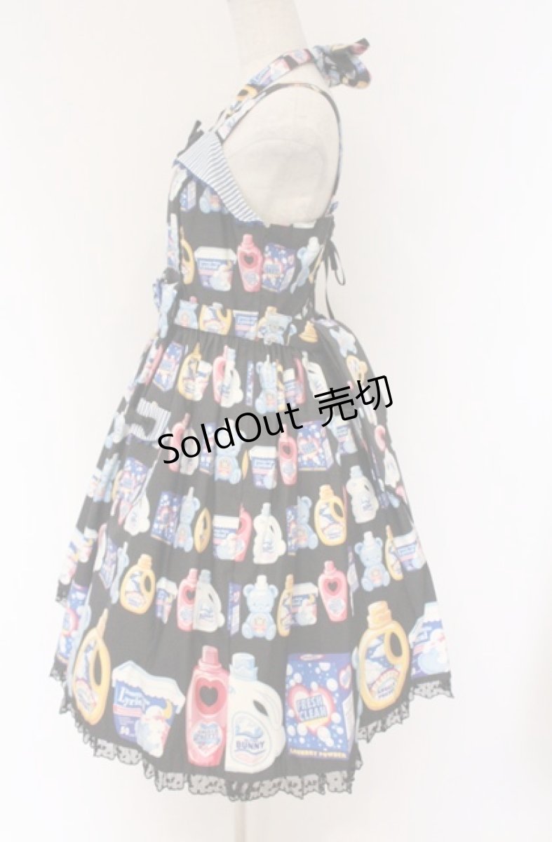 画像3: Angelic Pretty / Sunny Smile Laundryジャンパースカート  クロ O-26-04-10-059-AP-OP-OW-OS (3)