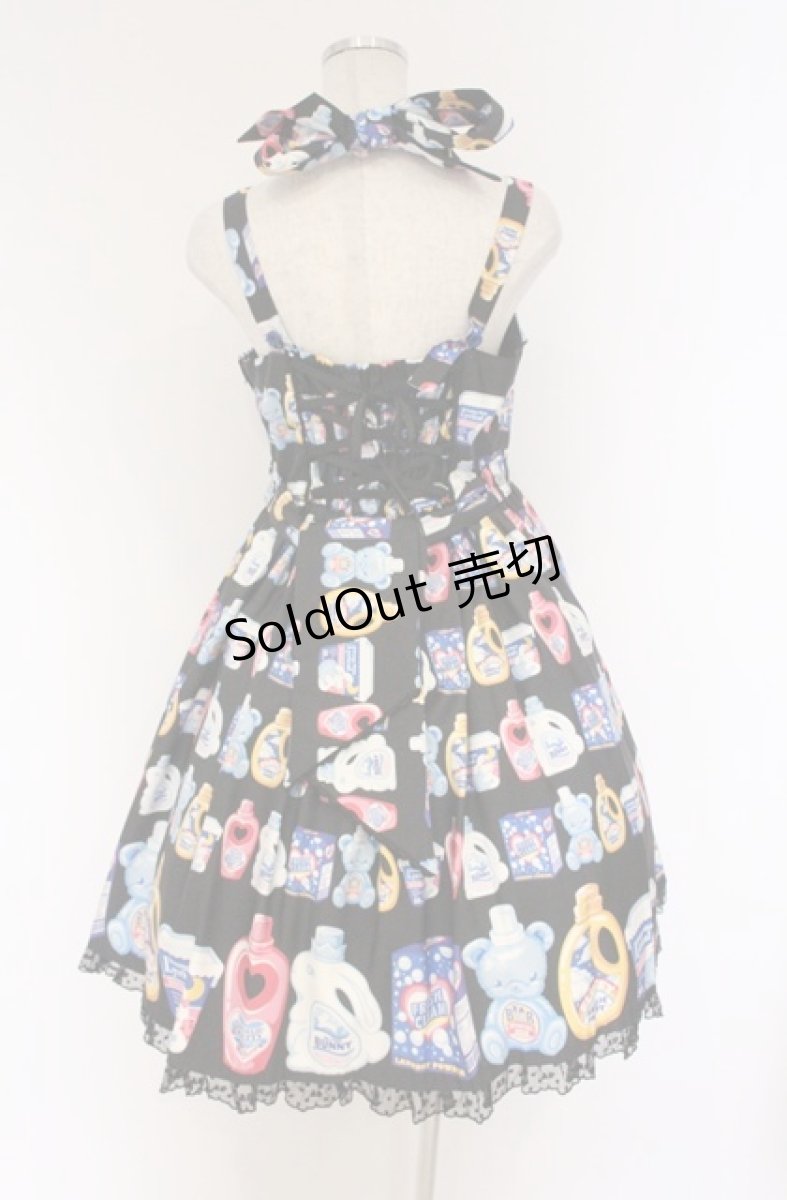 画像4: Angelic Pretty / Sunny Smile Laundryジャンパースカート  クロ O-26-04-10-059-AP-OP-OW-OS (4)