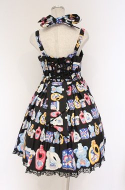 画像4: Angelic Pretty / Sunny Smile Laundryジャンパースカート  クロ O-26-04-10-059-AP-OP-OW-OS