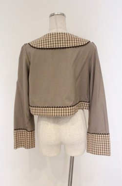 画像3: ALICE and the PIRATES / スクールガールオーバーブラウス ベージュ×ブラウン  O-26-04-10-063-PA-BL-OW-OS