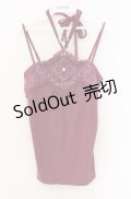 axes femme / ビーズレースホルターキャミソール M パープル O-26-04-10-009-AX-TO-IG-OS