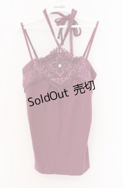 画像1: axes femme / ビーズレースホルターキャミソール M パープル O-26-04-10-009-AX-TO-IG-OS