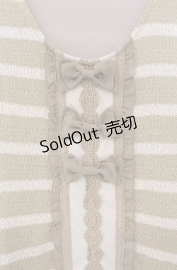 画像2: axes femme / シフォンプリーツボーダーワンピース  グリーン O-26-04-10-010-AX-TO-IG-OS