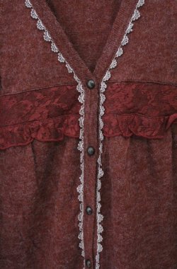 画像2: axes femme / 薔薇刺繍ニットロングカーディガン  オレンジ系 O-26-04-10-011-AX-TO-IG-OS