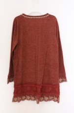 画像3: axes femme / 薔薇刺繍ニットロングカーディガン  オレンジ系 O-26-04-10-011-AX-TO-IG-ZT275 (3)
