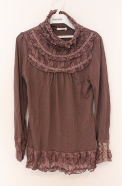 画像1: axes femme / レースネックカットソー M パープル系 O-26-04-10-014-AX-TO-IG-OS