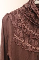 画像2: axes femme / レースネックカットソー M パープル系 O-26-04-10-014-AX-TO-IG-OS (2)