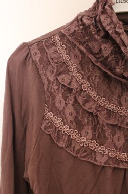 画像2: axes femme / レースネックカットソー M パープル系 O-26-04-10-014-AX-TO-IG-OS