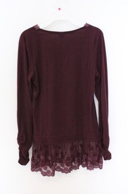 画像3: axes femme / ラメ刺繍カットソー M ワイン O-26-04-10-018-AX-TO-IG-OS