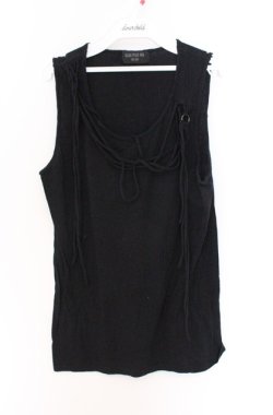 画像1: BPN FOR MEN / コードネックデザインタンクトップ M ブラック O-26-04-10-003-GO-TO-YM-OS