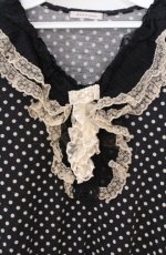 画像2: axes femme / リボンレースドットカットソー M クロ O-26-04-10-020-AX-TO-IG-OS (2)