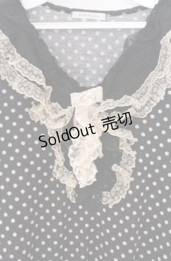 画像2: axes femme / リボンレースドットカットソー M クロ O-26-04-10-020-AX-TO-IG-OS