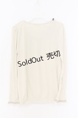 画像3: axes femme / はしごレースフロッキースカラップカットソー  アイボリー×ブラウン O-26-04-10-021-AX-TO-IG-OS