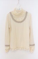画像1: axes femme / レースフリルタートルカットソー M アイボリー O-26-04-10-022-AX-TO-IG-OS (1)