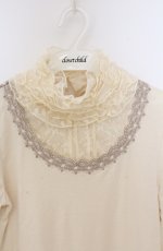 画像2: axes femme / レースフリルタートルカットソー M アイボリー O-26-04-10-022-AX-TO-IG-OS (2)