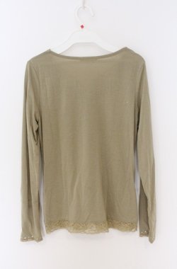 画像2: axes femme / /レース切替リブプルオーバー  グリーン O-26-04-10-026-AX-TO-IG-OS