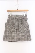 Honey Cinnamon / パールバックルツイードスカート  クロ×アイボリー O-26-04-10-033-LO-SK-IG-OS