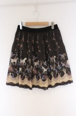 画像1: axes femme / カルーセル柄スカート  クロ O-26-04-10-039-AX-SK-IG-ZT0414X (1)