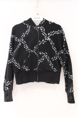 画像1: MILK / 音符柄パーカー  クロ O-26-04-11-001-ML-TO-IG-OS