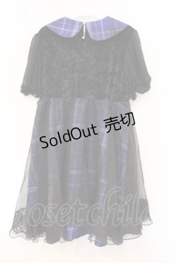 画像4: BLOOD SUPPLY（海外ブランド） / 異素材レイヤードチェックワンピース  ブラック×パープル O-26-04-11-032-GO-OP-IG-OS