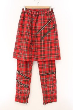 画像1: anko ROCK / スカートレイヤードパンツ  レッド O-26-04-11-033-PU-PA-IG-OS