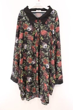 画像1: Drug Honey / 臓器の花園シャツワンピース  ブラック O-26-04-11-034-PU-OP-IG-OS