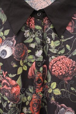 画像2: Drug Honey / 臓器の花園シャツワンピース  ブラック O-26-04-11-034-PU-OP-IG-OS