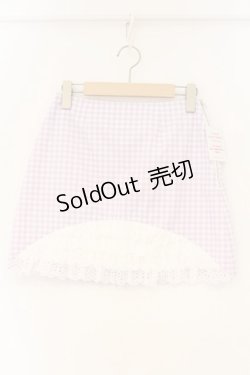 画像1: Katie / レース切り替えギンガムスカート XS ラベンダー O-26-04-11-036-LO-SK-YM-OS