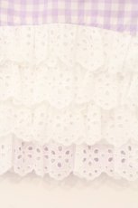 画像2: Katie / レース切り替えギンガムスカート XS ラベンダー O-26-04-11-036-LO-SK-YM-OS (2)