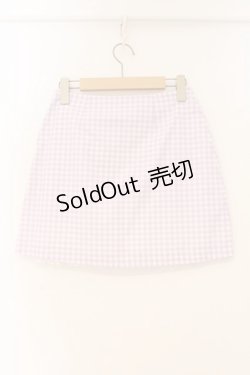 画像3: Katie / レース切り替えギンガムスカート XS ラベンダー O-26-04-11-036-LO-SK-YM-OS