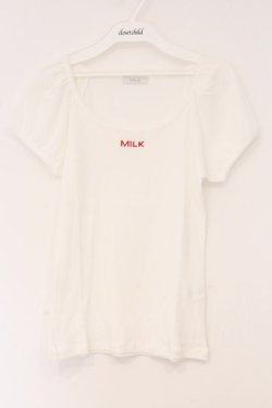 画像1: MILK / シフォンリブロゴ Tee F オフシロ O-26-04-11-040-ML-TO-YM-OS