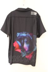 画像3: ALTER VENOMV / ローズプリント開襟半袖シャツ  ブラック O-26-04-11-044-PU-BL-YM-OS (3)