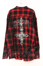 画像4: REFLEM / バックプリント加工チェックシャツ F レッド O-26-04-11-045-PU-BL-YM-OS (4)