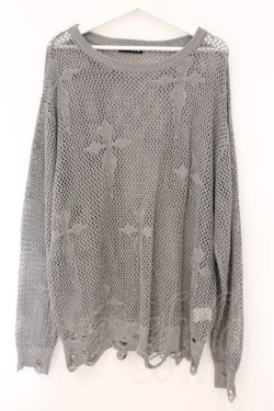 画像1: REFLEM / クロスメッシュニット F グレー O-26-04-11-046-PU-TO-YM-OS