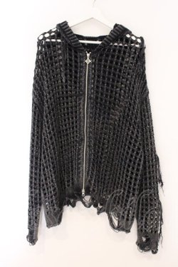 画像1: REFLEM / 格子編みニットジップアップパーカー F グレー O-26-04-11-047-PU-TO-YM-OS