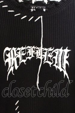 画像2: REFLEM / ステッチングプルオーバーニット F ブラック O-26-04-11-049-PU-TO-YM-OS