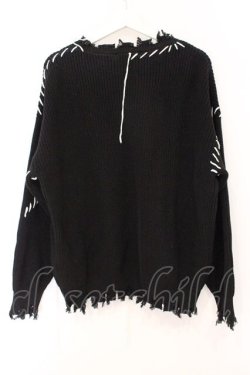 画像4: REFLEM / ステッチングプルオーバーニット F ブラック O-26-04-11-049-PU-TO-YM-OS