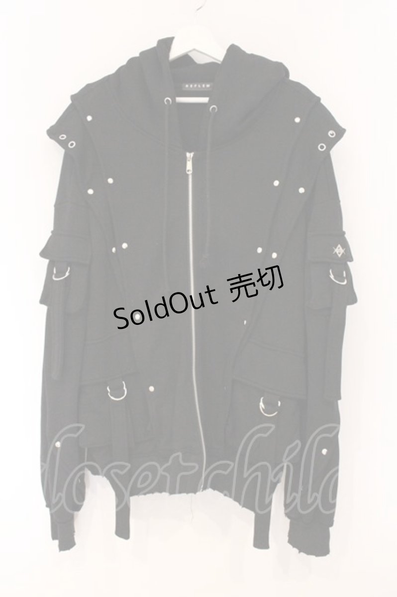 画像1: REFLEM / ヘビーレイヤードZIPパーカー F ブラック O-26-04-11-053-PU-JA-YM-OS (1)