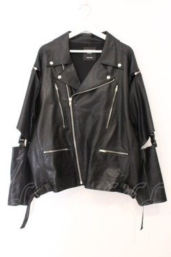 画像1: BACKSTAGE PASS / ROBO RIDER(ロボライダー)3WAY ビッグシルエットダブルライダース F ブラック O-26-04-11-054-PU-JA-YM-OS