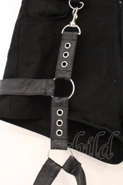 画像2: LISTEN FLAVOR / ハーネスガーターベルト付ショートパンツ L ブラック O-26-04-11-055-PU-PA-IG-OS