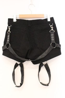 画像3: LISTEN FLAVOR / ハーネスガーターベルト付ショートパンツ L ブラック O-26-04-11-055-PU-PA-IG-OS