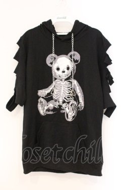 画像1: Drug Honey / スケルトンテディチェーンカットパーカー  ブラック O-26-04-11-056-PU-TO-IG-OS