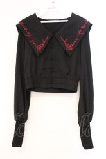 画像1: PUNK RAVE / チャイナボタンブラウス  ブラック×レッド O-26-04-11-057-PU-BL-IG-OS (1)