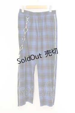 画像1: REFLEM / チェックハーネスパンツ  ブルー O-26-04-11-058-PU-PA-IG-OS
