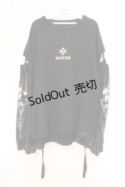 画像1: REFLEM / カッティングショルダープルオーバー  ブラック O-26-04-11-061-PU-TO-IG-OS